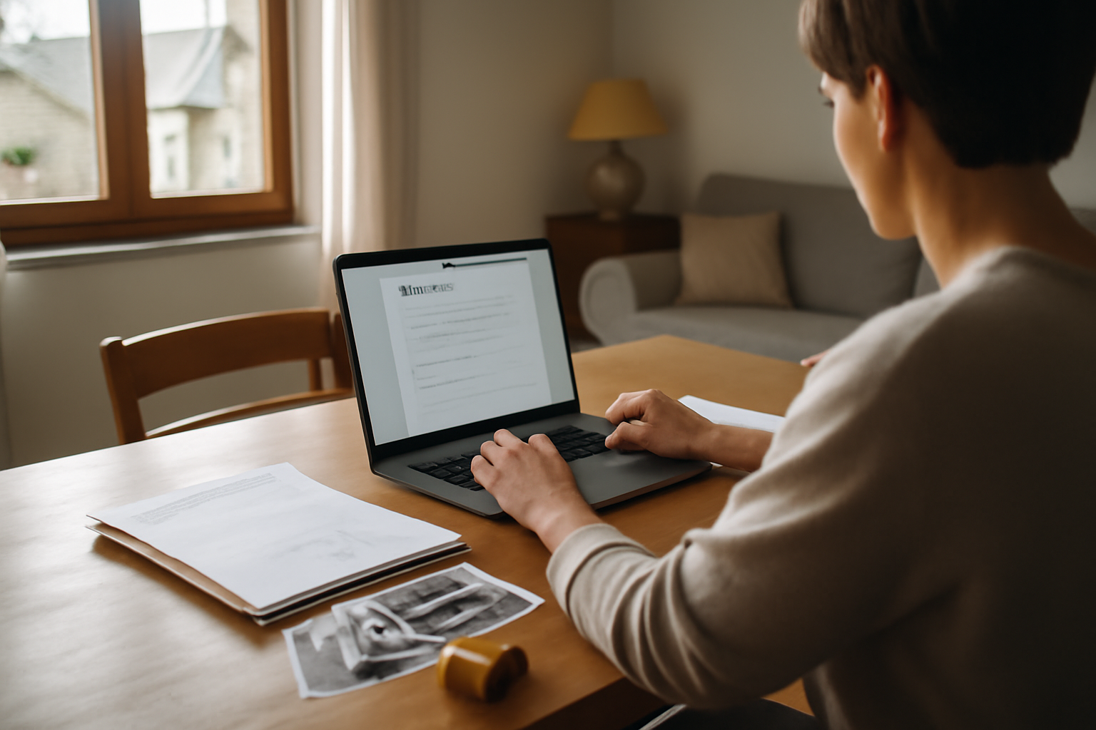 declarationexpertise.fr sur un ordinateur portable pendant une déclaration de sinistre immobilier