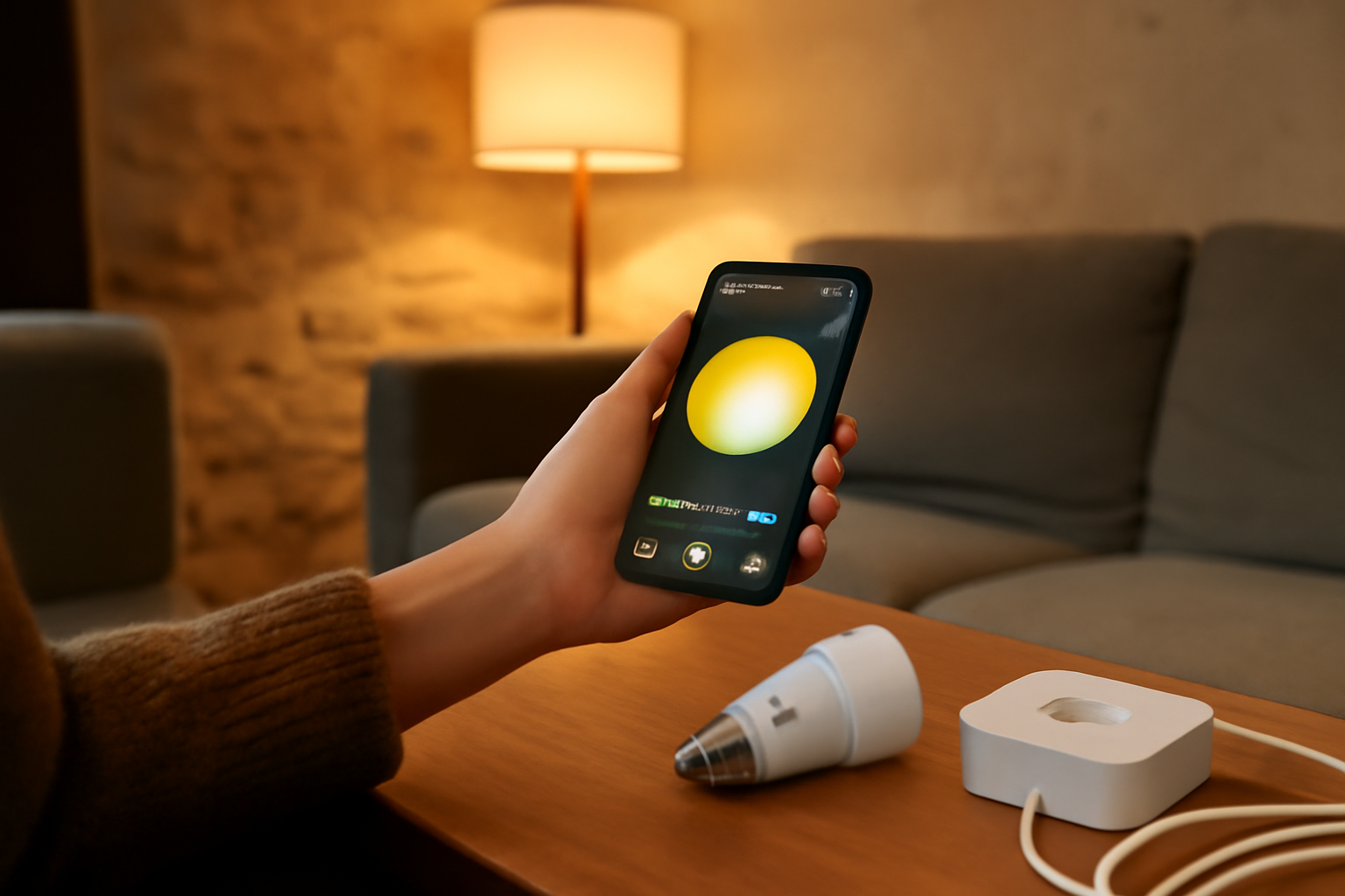 philips hue vs lidl livarno : test en intérieur, smartphone et ampoules Zigbee allumées