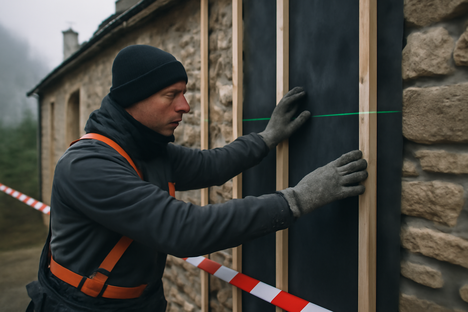 Pose d’une façade ventilée : contrôle des jonctions et continuité des couches en Bretagne