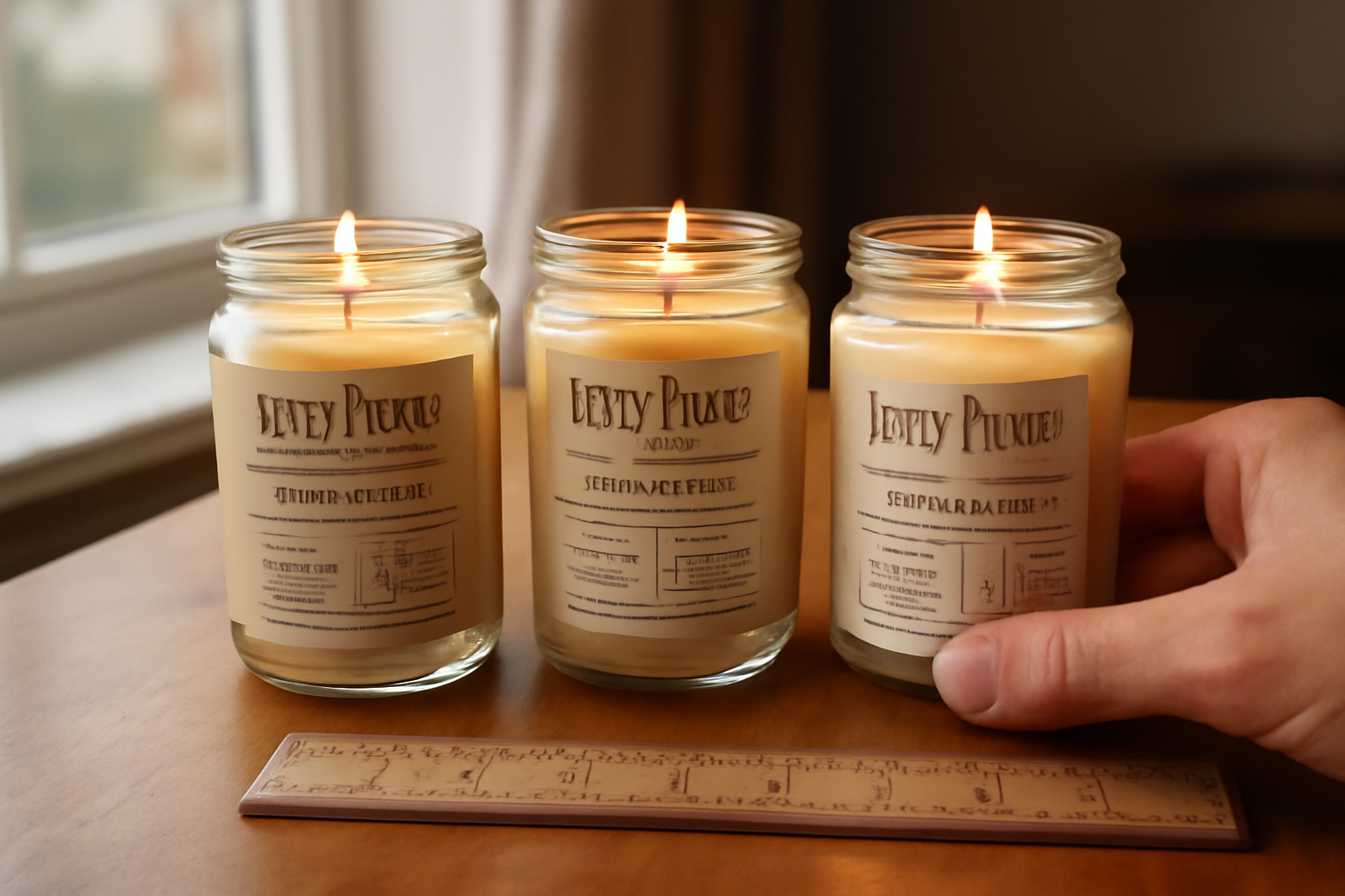Comparaison de bougies parfumées Harry Potter : notes et intensité indiquées sur l’étiquette