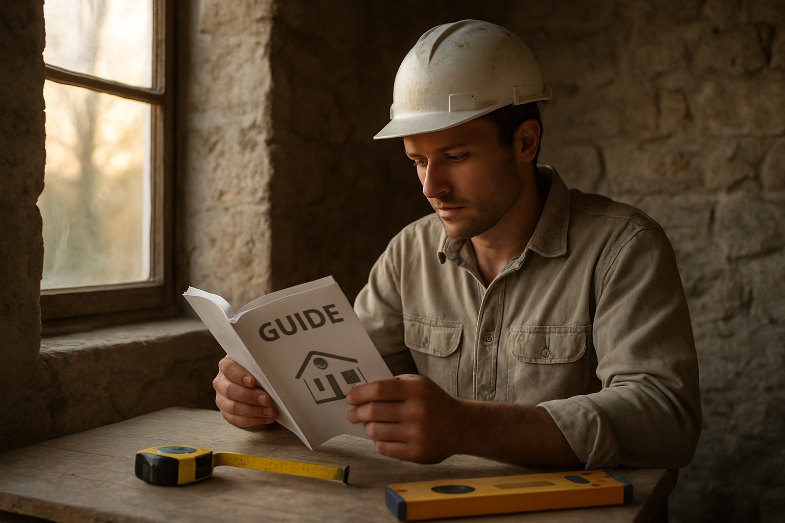 Feuille de notes et guide DIY imprimé à côté d’un mètre ruban pour retrouver la bonne page
